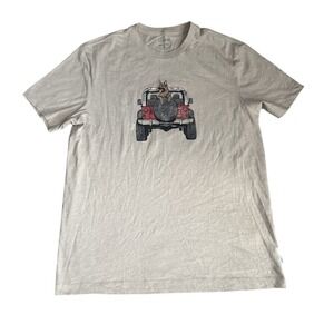 J.CREW Men's German Shepherd in Jeep Size Small Graphic T-shirt Short Sleeve